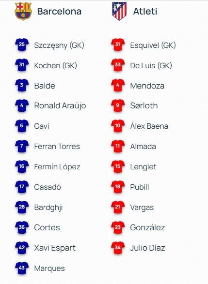 中国足彩网比分直播-巴萨vs马竞：亚马尔PK格列兹曼，拉什福德、阿尔瓦雷斯出战